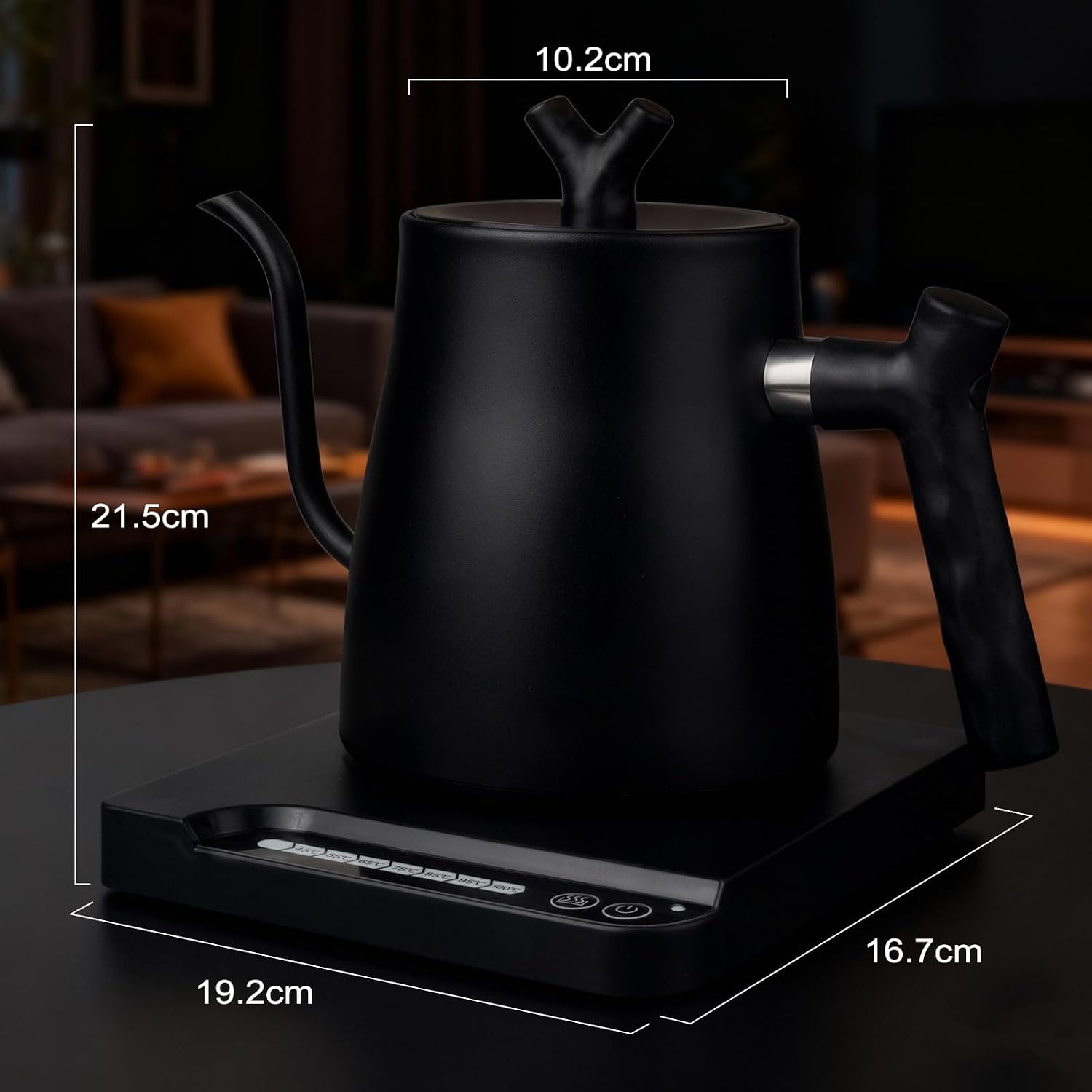 Gooseneck Kettle,1L Electric Gooseneck Kettle for Pour Over Coffee & Tea,45-100°C Temp Intelligent Control and Stainless Steel Inner,Quick Heating for Home, Office - Image 7