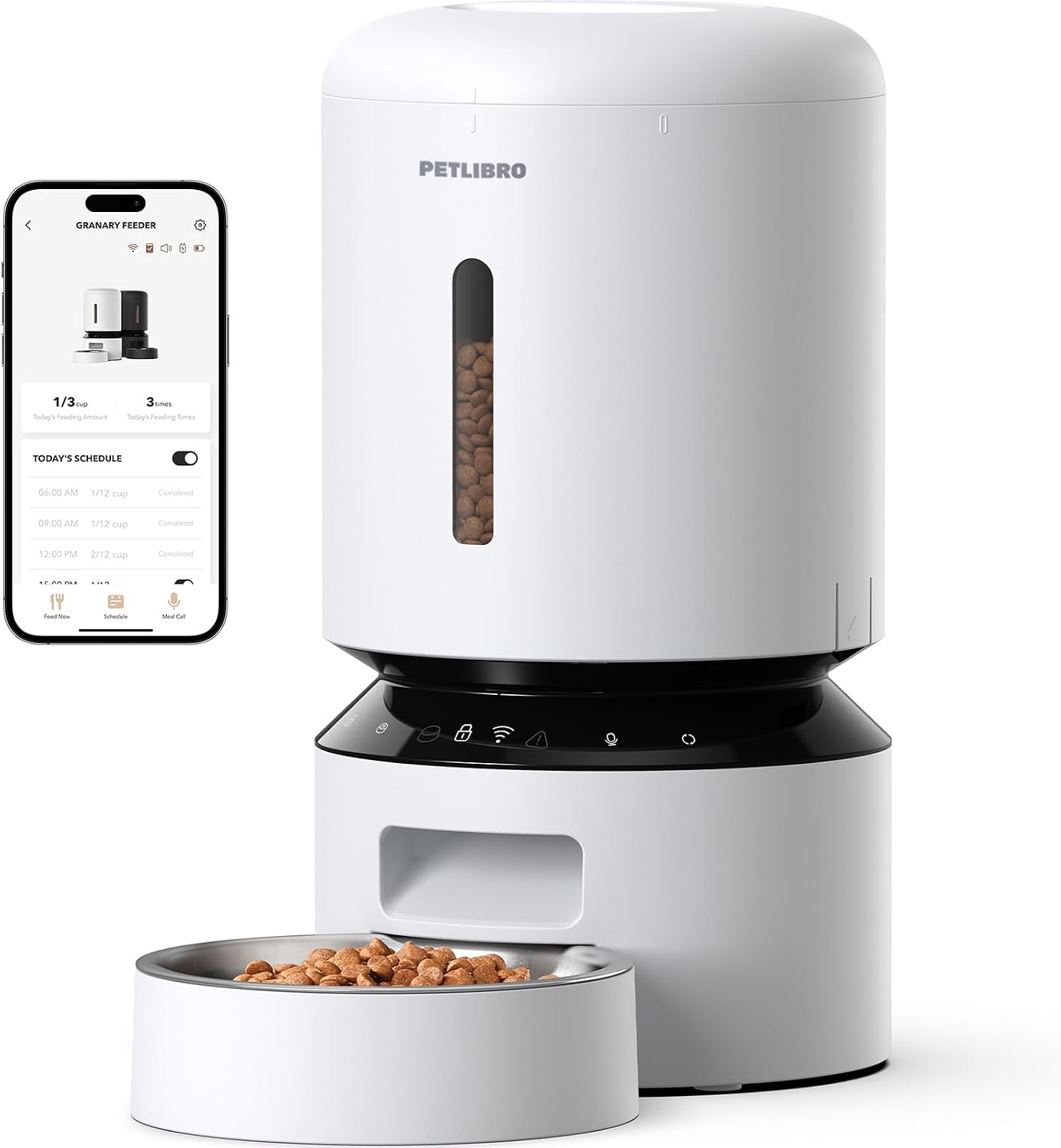 PETLIBRO Granary Automatic Cat Feeder, 5GHz WiFi App Control, 5L White