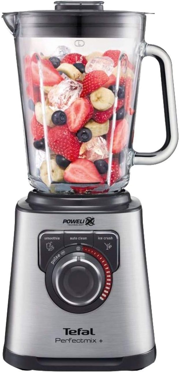 Tefal PerfectMix+ High-Speed Blender, Smoothie Maker, Ice Crush, 2L Glass Jug, 1200W, 4 Removable Powelix Blades, 3 Programs + Pulse, Grey, BL811D40 - Image 2