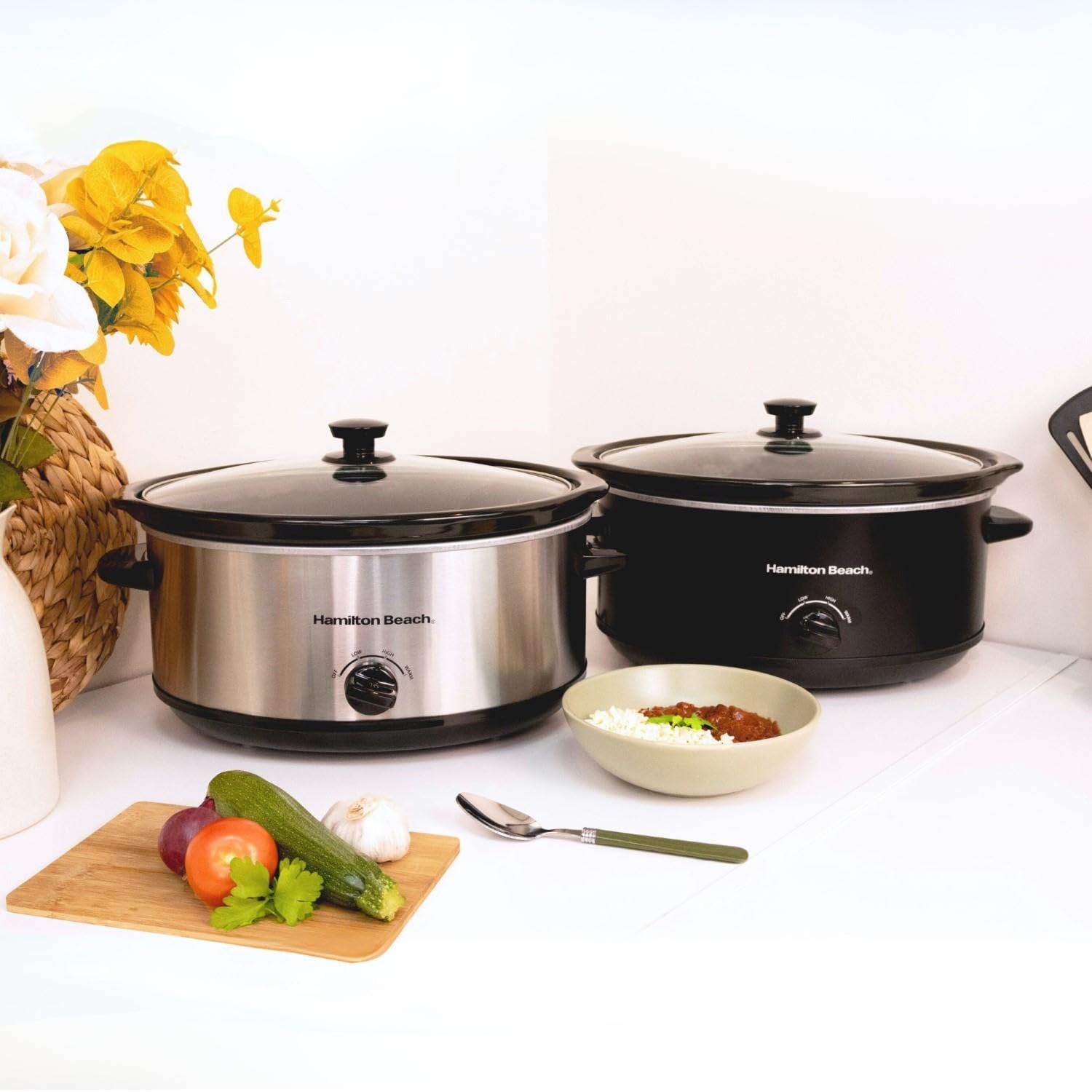 Hamilton Beach 6.5L Family Favourite Slow Cooker, 240W Energy-Efficient Design, Removable Oven-Safe Ceramic Bowl, 3 Heat Settings, Serves 6-8 People, Easy Clean, Silver - HBSC070S - Image 3