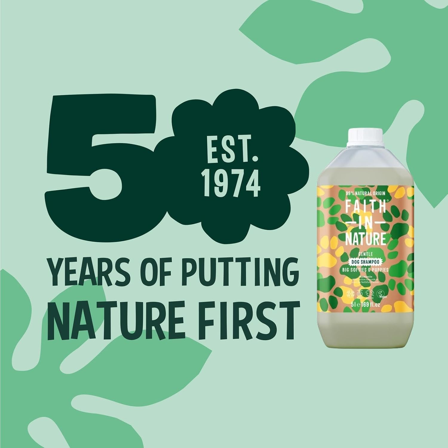 Faith In Nature Natural Chamomile Dog Shampoo, Vegan & Cruelty Free, No SLS,Silicones or Parabens, Gentle, For Sensitive Dogs and Puppies, 5L Refill Pack - Image 2