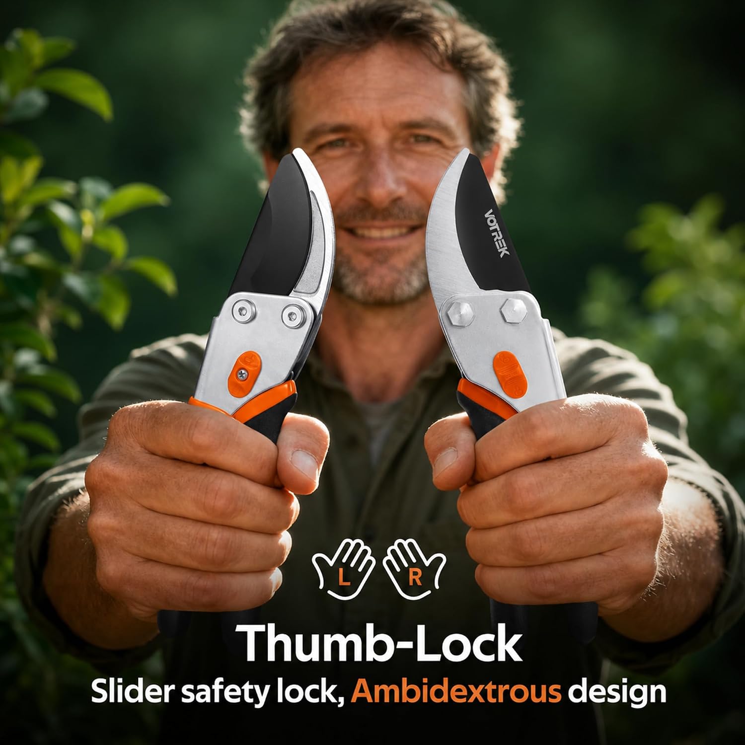 Bypass Garden Secateurs, Heavy Duty Pruning Shears with Soft Grip - Image 5