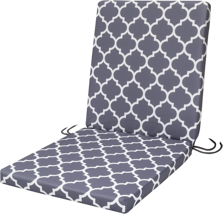 SOFTILLO Waterproof Low Back Chair Cushion With Ties 100x45x4cm | Indoors/Outdoors Patio Seat Pad Cushion For Garden Chairs, Loungers, Recliner, Relaxer | Water-Resistant Material |Marocco Graphite