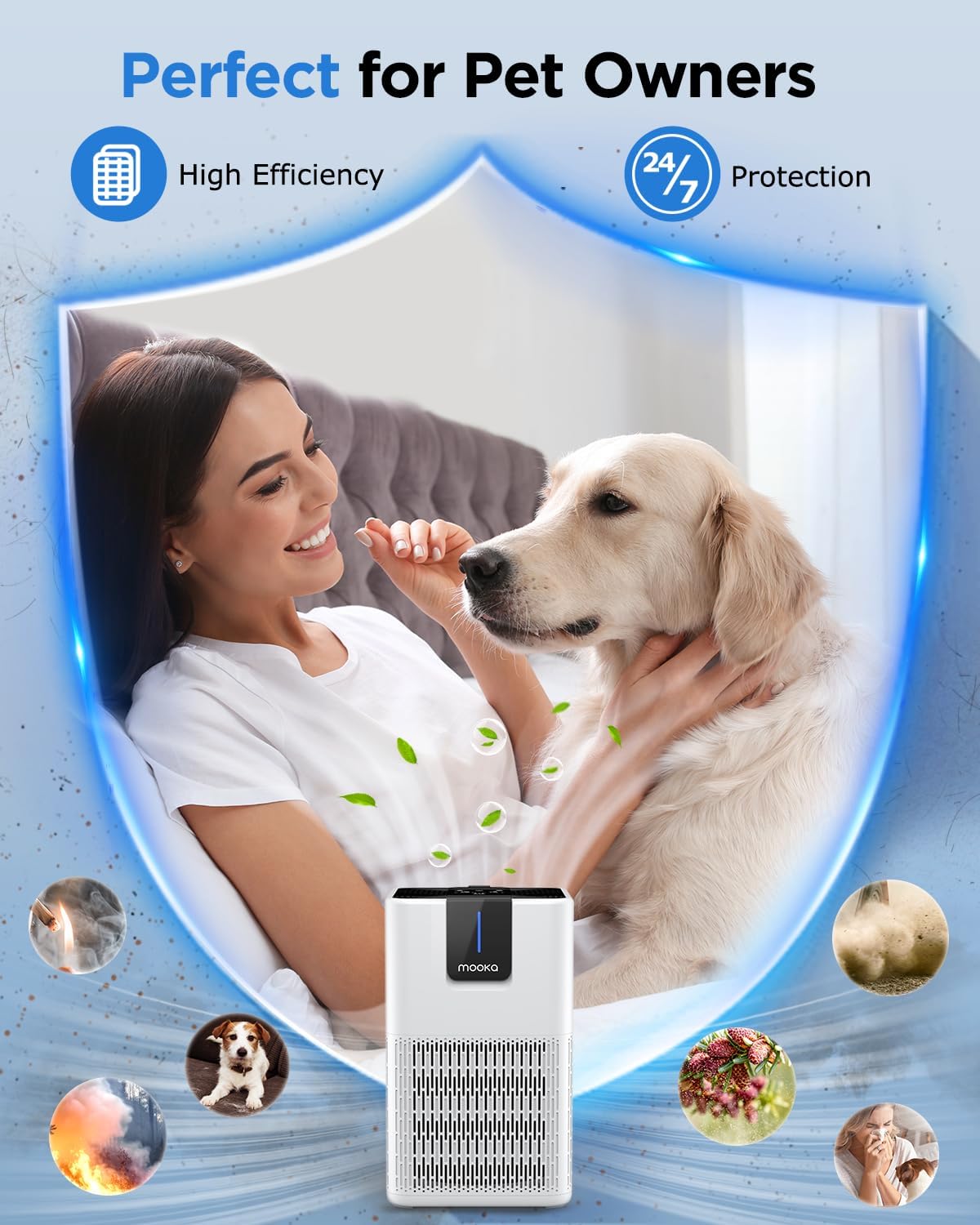 MOOKA Air Purifiers for Bedroom Home Up to 1250 Ft², HEPA+Activated Carbon - Image 6