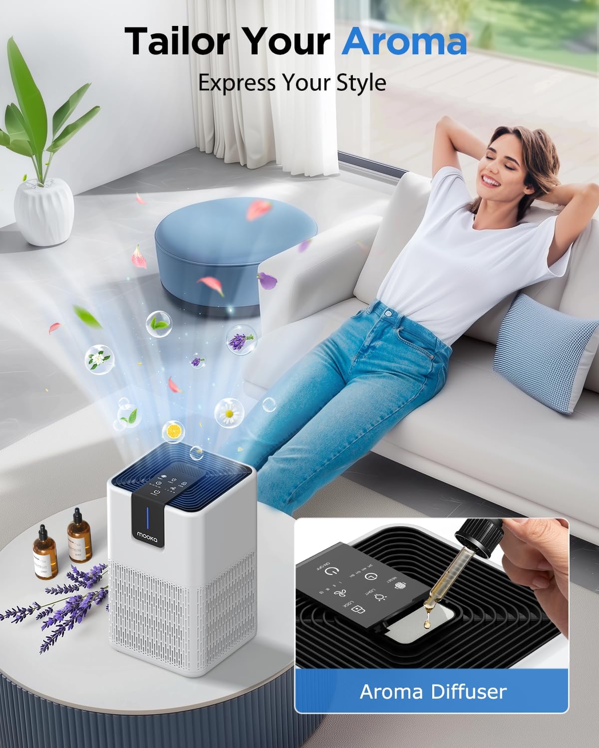MOOKA Air Purifiers for Bedroom Home Up to 1250 Ft², HEPA+Activated Carbon - Image 4