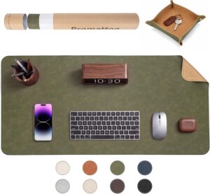 Faux Leather Desk Mat with Valet Tr...