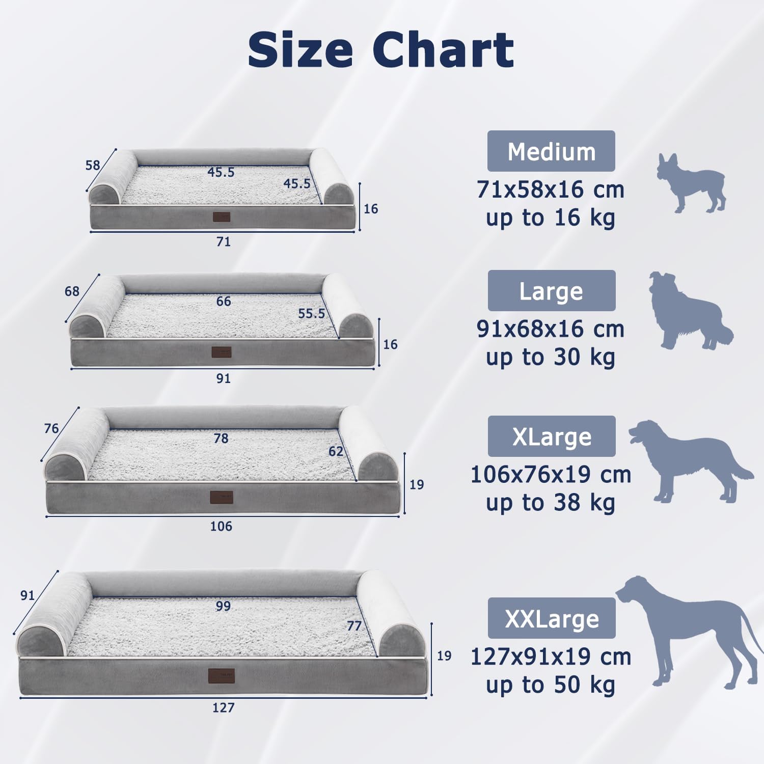 WESTERN HOME Dog Beds Large Washable, Orthopedic Extra Large Medium Dog Bed - Image 7