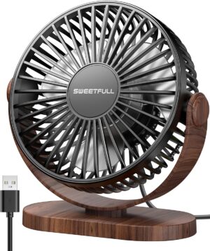 SWEETFULL Desk Fan, Small Portable ...