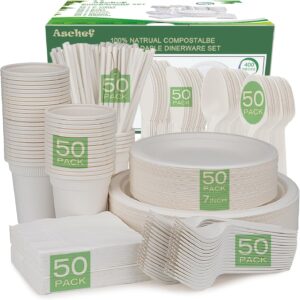 400pcs Eco-Friendly Paper Plates Na...