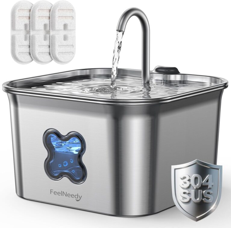 2.8L Cat Water Fountain for Drinking Stainless Steel