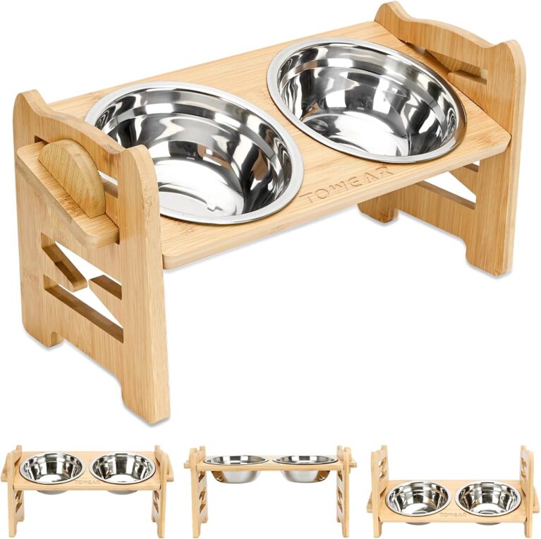 Raised dog Bowls 6 Level Adjustable,2 Stainless Steel Bowls,For Small dog