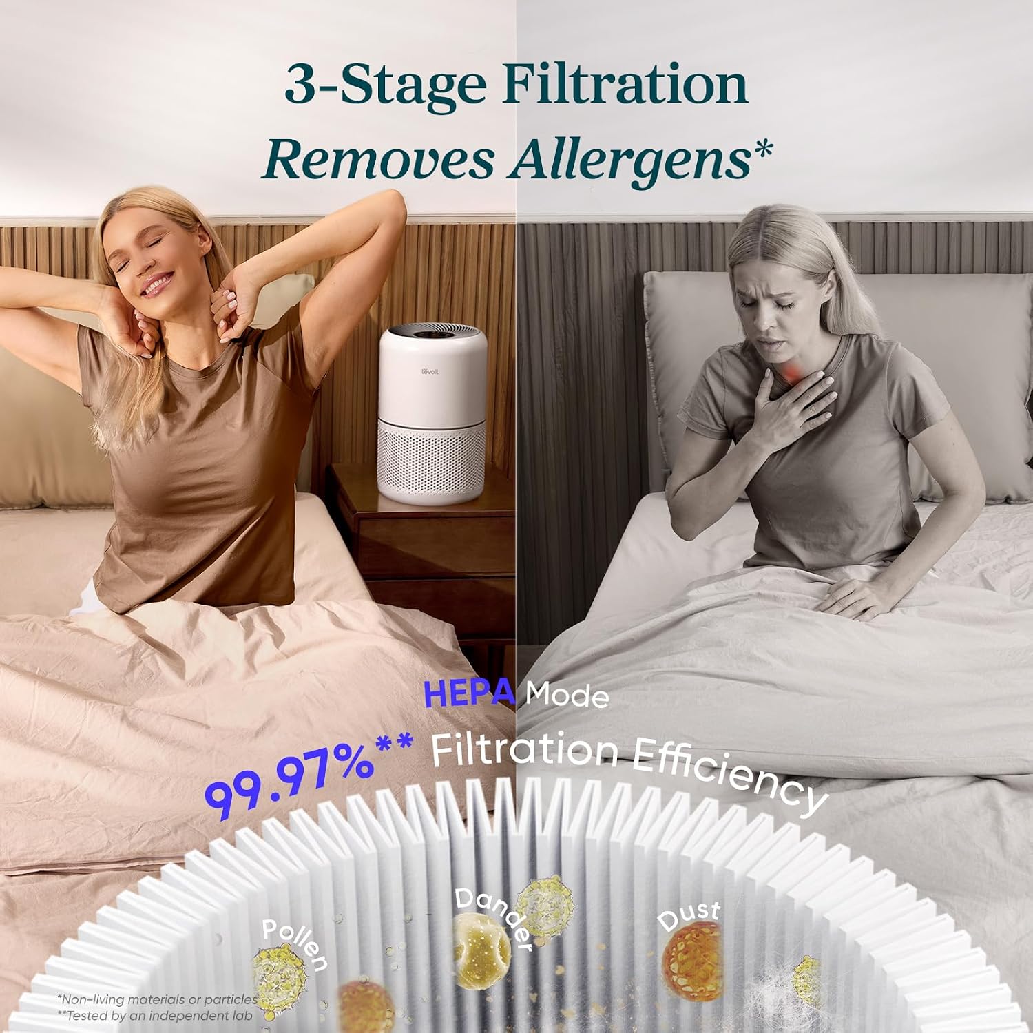 Levoit HEPA Air Purifier for Bedroom Home, CADR 187m³/h, 80m² - Image 3