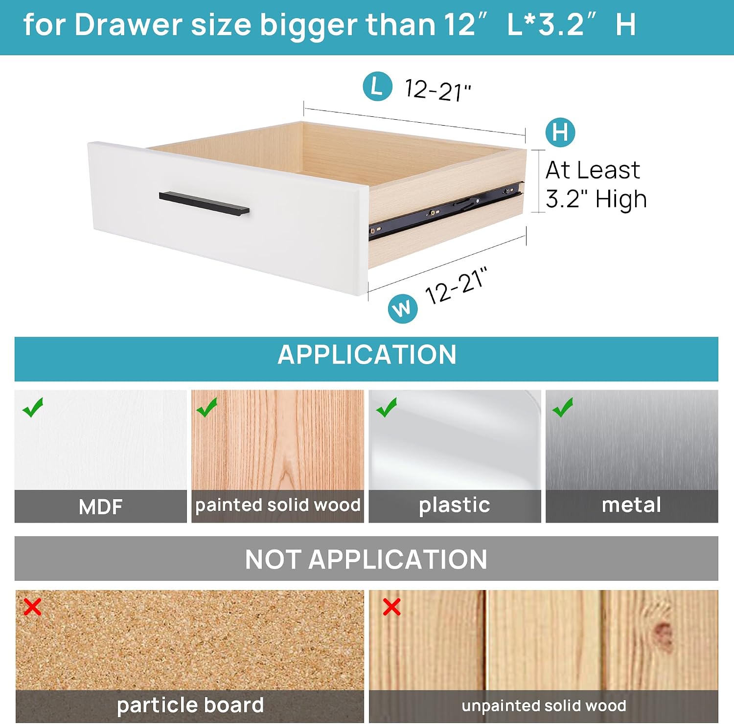 Vtopmart 8 Pack Drawer Dividers, 3.2" High Expandable from 12.2-21.4" Adjustable Drawer Organisers,Clear Plastic Drawers Separators for Clothing, Kitchen Utensils and Office Storage - Image 4