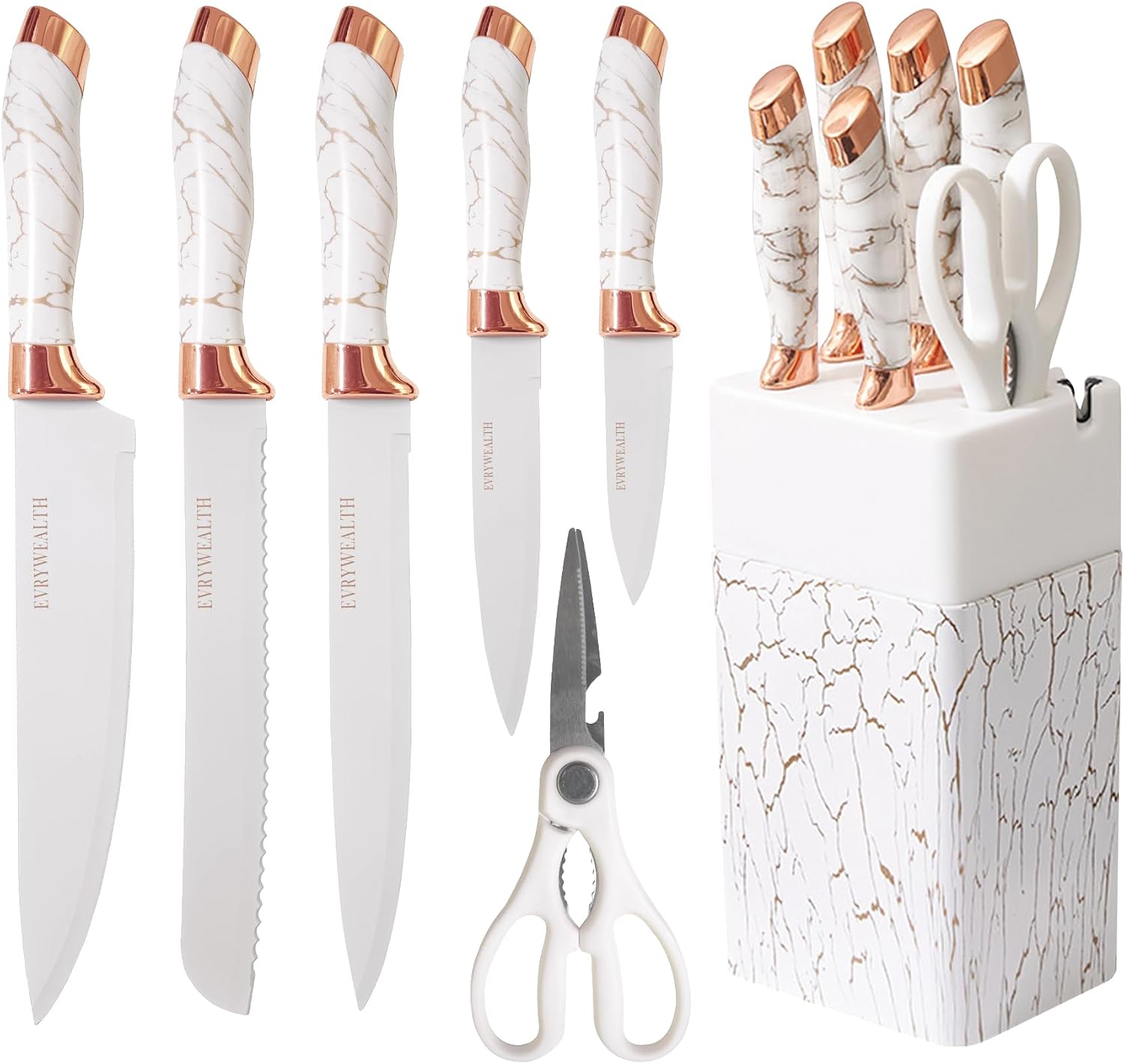 lapelux Kitchen Knife Set - 6 Piece Stainless Steel Knife Set with Block. - Image 3