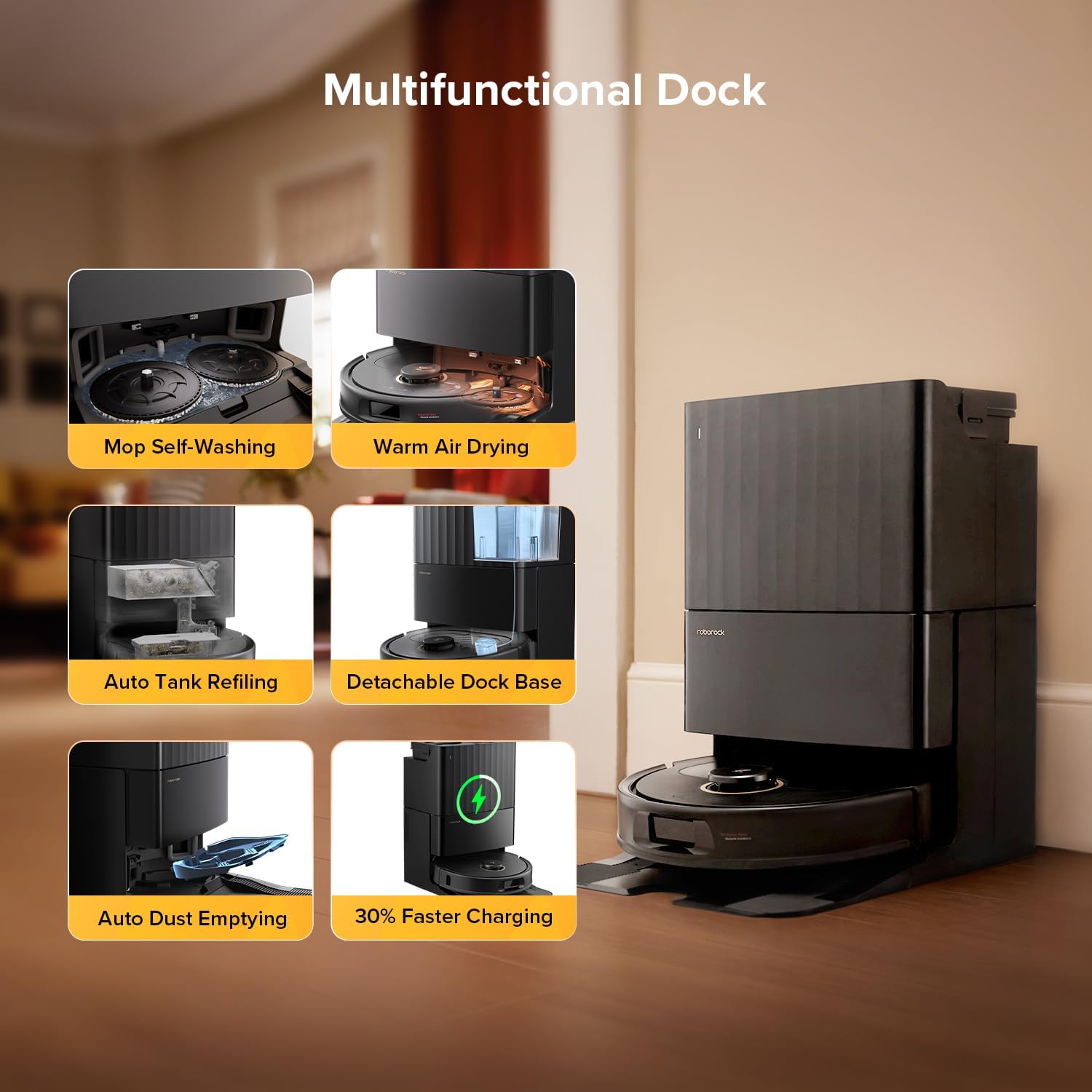 roborock Qrevo S5V Robot Vacuum Cleaner with Mop, FlexiArm Edge Mopping - Image 3