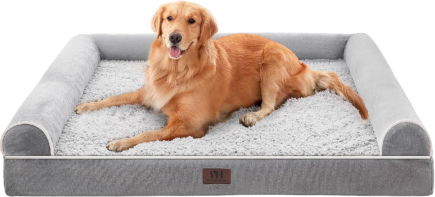 WESTERN HOME Dog Beds Large Washable, Orthopedic Extra Large Medium Dog Bed