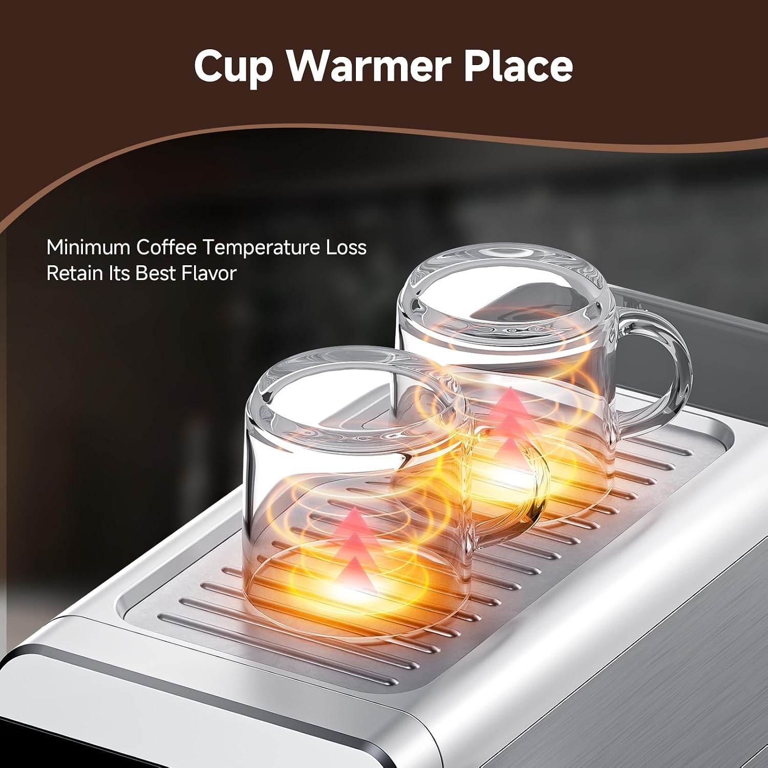 AMZCHEF Coffee Machine 20 Bar, Compact Espresso Machine, Stainless Steel - Image 6