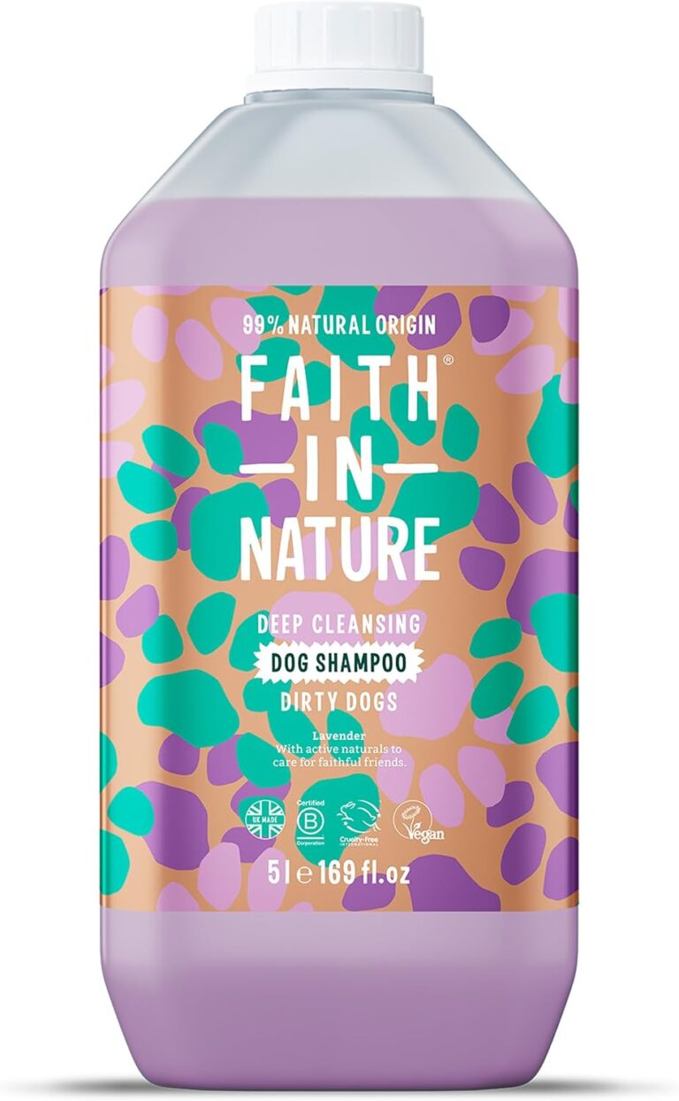 Faith In Nature Natural Lavender Dog Shampoo, Vegan & Cruelty Free, No SLS,Silicones or Parabens, Deep Cleansing, For Dirty Dogs, 5L Refill Pack