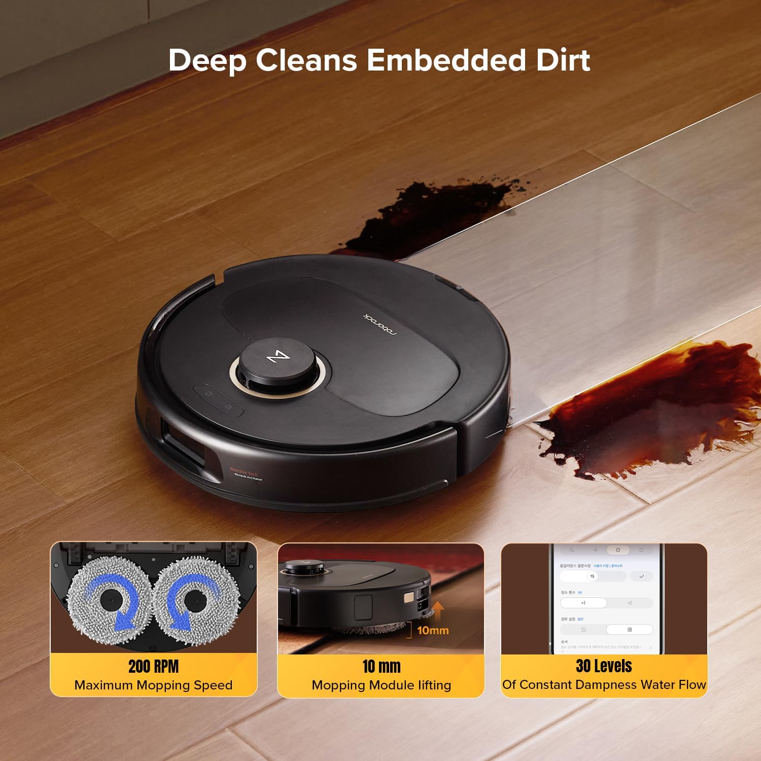 roborock Qrevo S5V Robot Vacuum Cleaner with Mop, FlexiArm Edge Mopping - Image 6