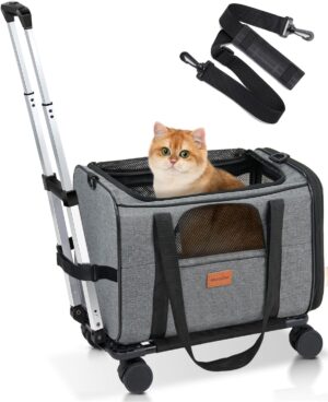 Morpilot Cat Carrier with Wheels &#...