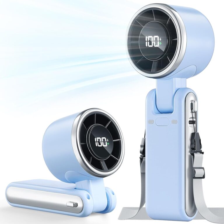 Portable Handheld Turbo Fan, 5-Speed High Airflow, 4000mAh Battery