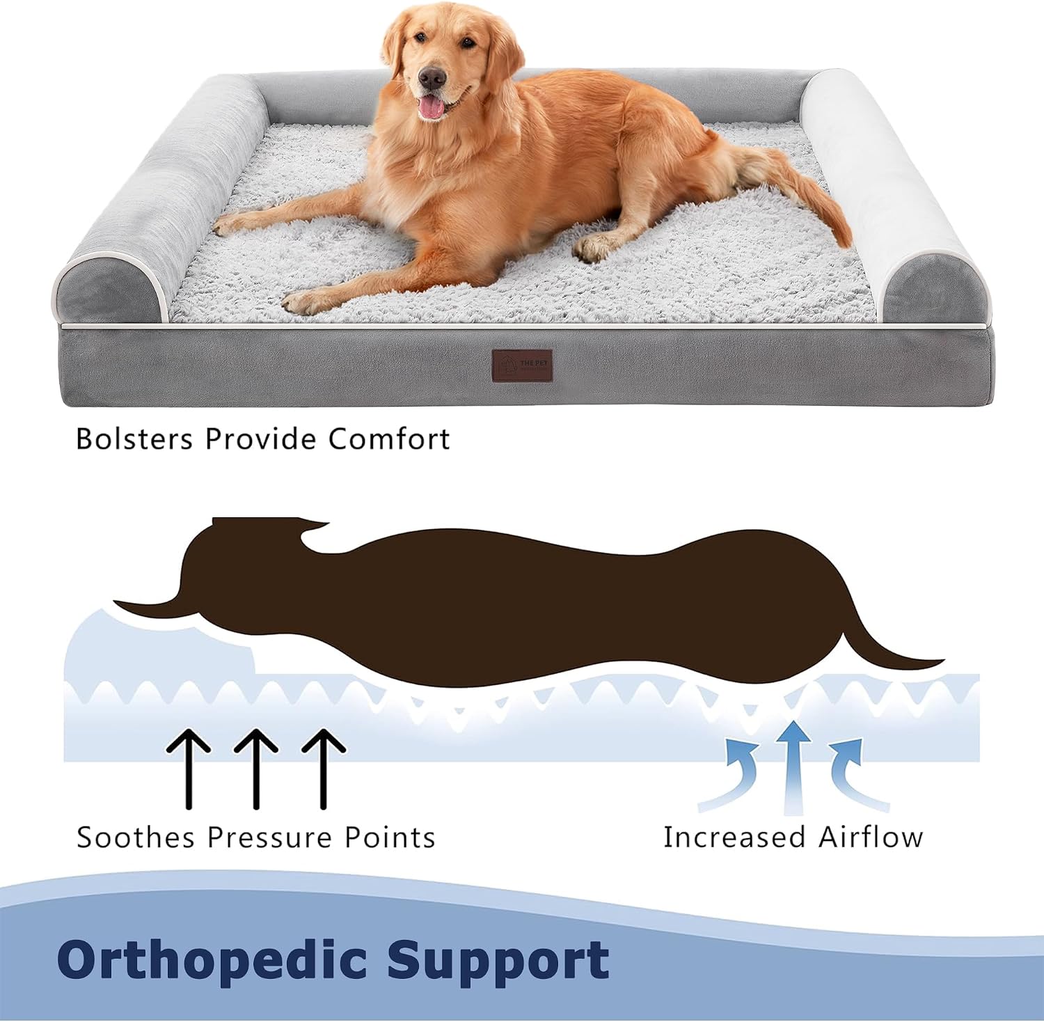 WESTERN HOME Dog Beds Large Washable, Orthopedic Extra Large Medium Dog Bed - Image 3