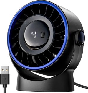 SWEETFULL USB Desk Fan, 4-Speed Pow...