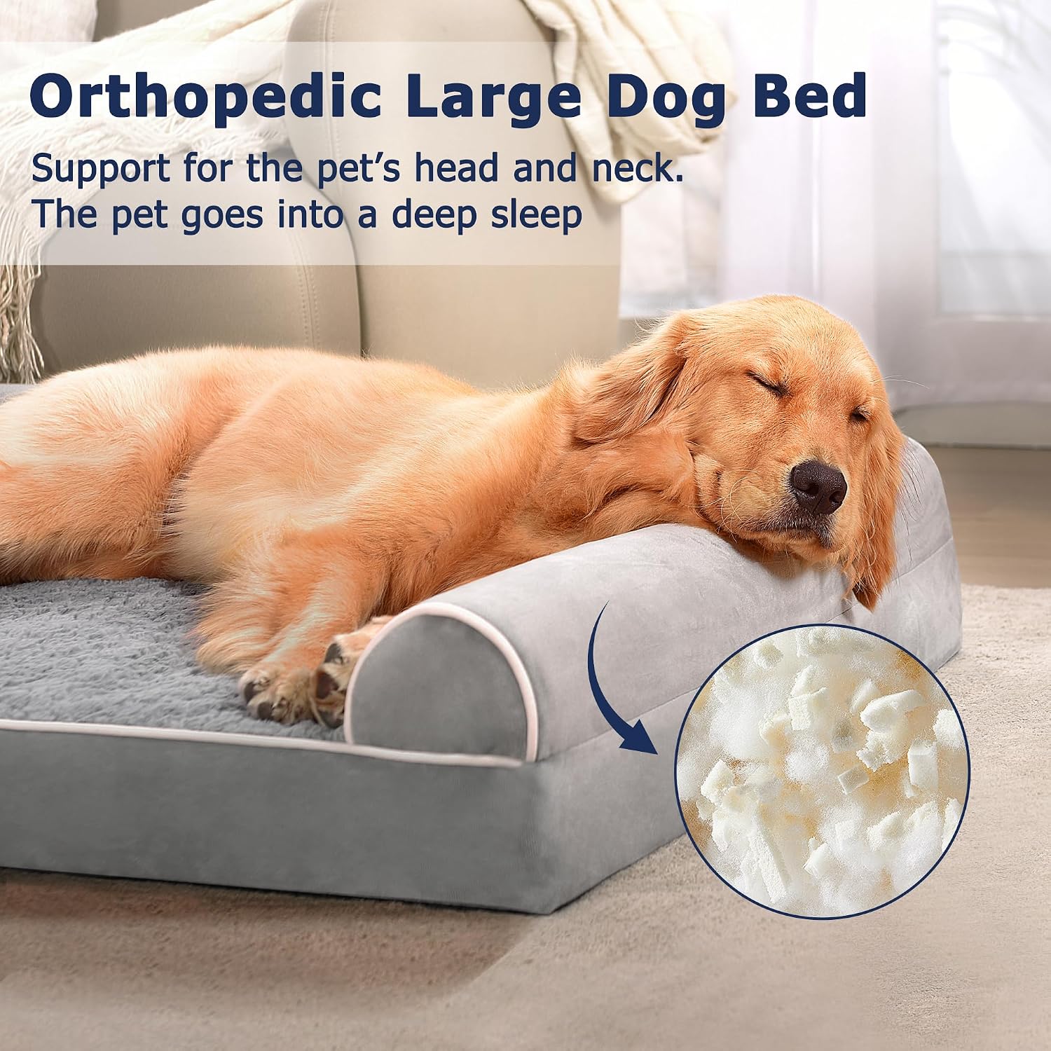 WESTERN HOME Dog Beds Large Washable, Orthopedic Extra Large Medium Dog Bed - Image 2