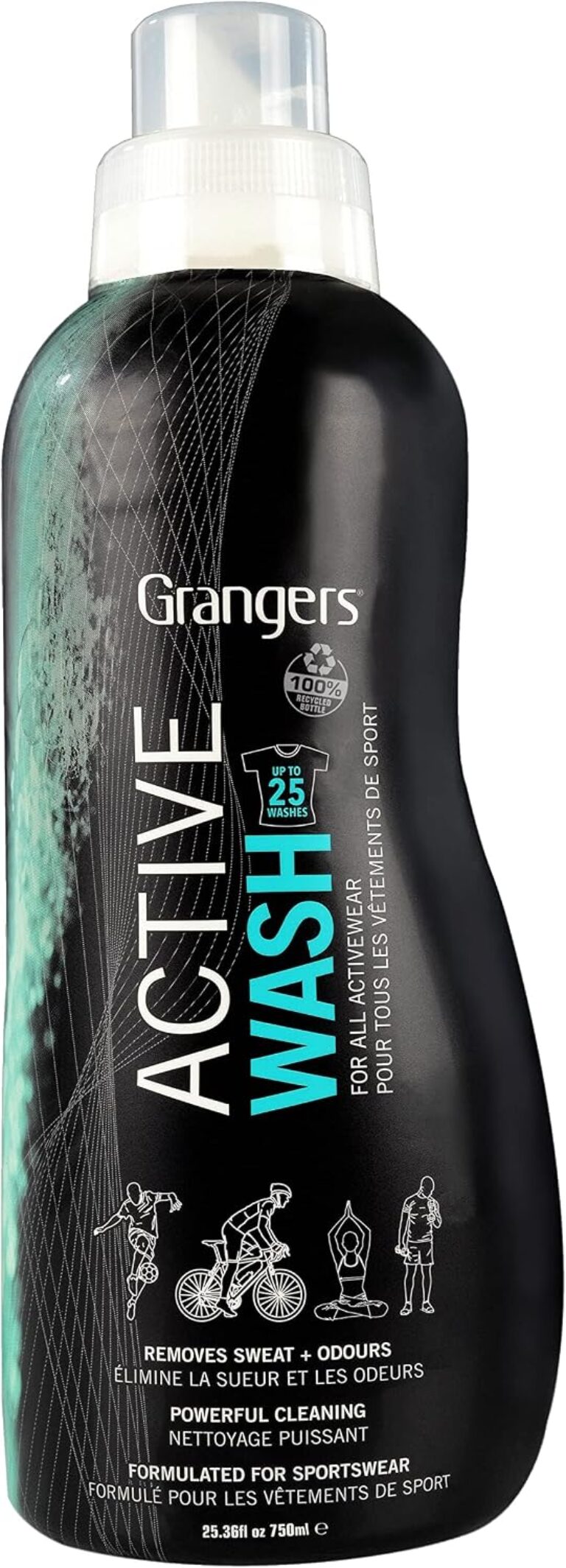 Grangers Active Wash | 750ml | High-Performance Cleaning for all Sports Clothing, Gym Gear & Baselayers