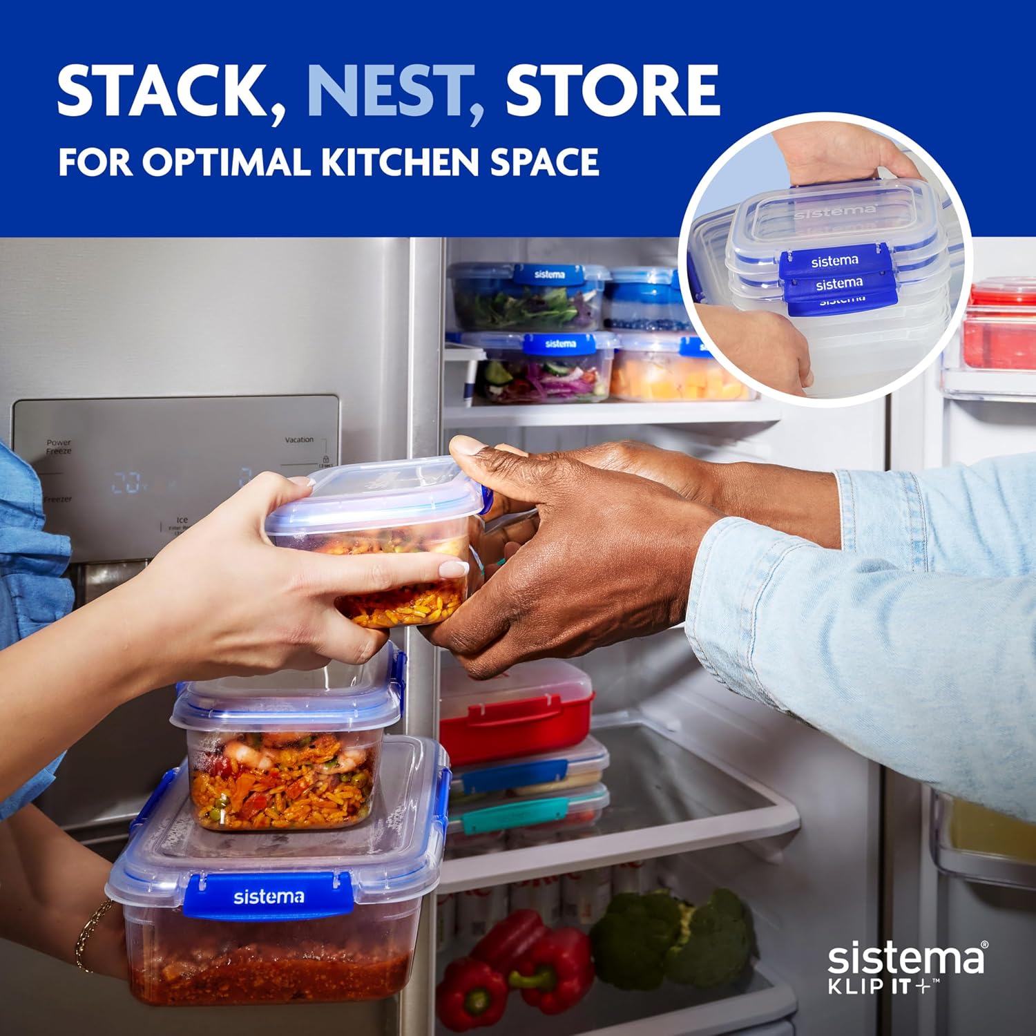 Sistema KLIP IT Plus Leakproof Food Storage Containers, 1L, Airtight & Stackable, BPA-Free, 4 Count - Image 6
