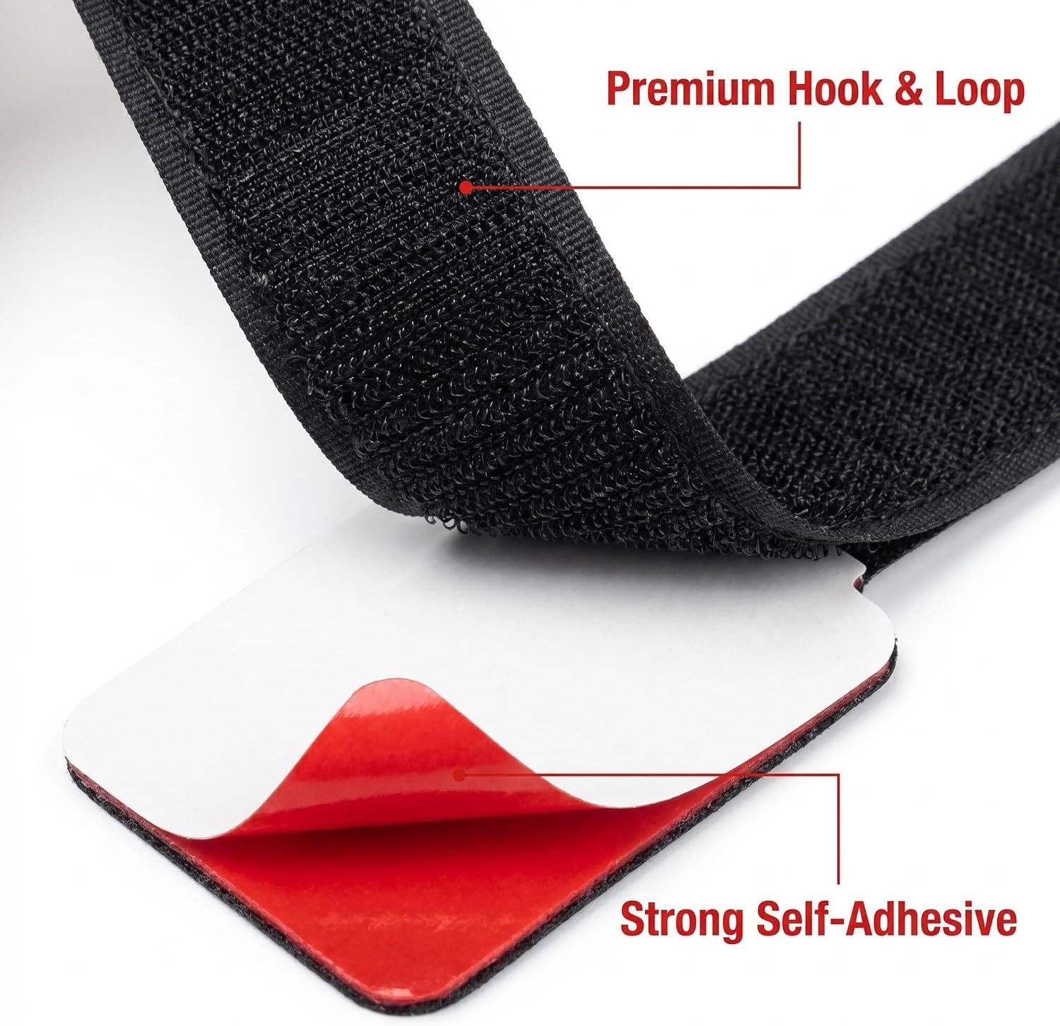 50 Pack Black Hook and Loop Cable Ties, Desk Accessories, Self-Adhesive Reusable Cable Management Clips, Adjustable Desk Cable Tidy Organizer for Home Office, TV, PC, No-Drill Wire Management, 30x90mm - Image 3