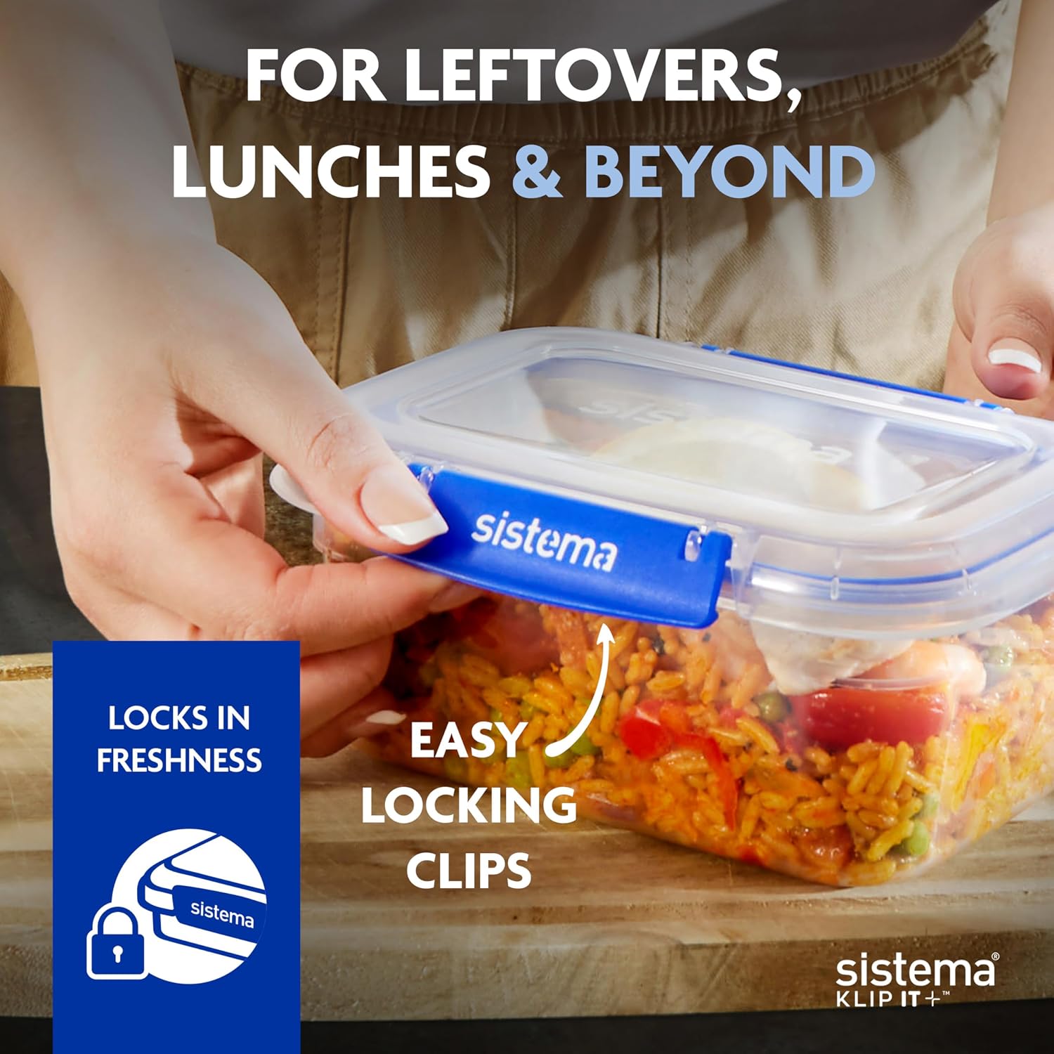 Sistema KLIP IT Plus Leakproof Food Storage Containers, 1L, Airtight & Stackable, BPA-Free, 4 Count - Image 3
