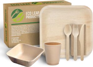 ECO Leaf 175 Pcs Disposable Palm Le...