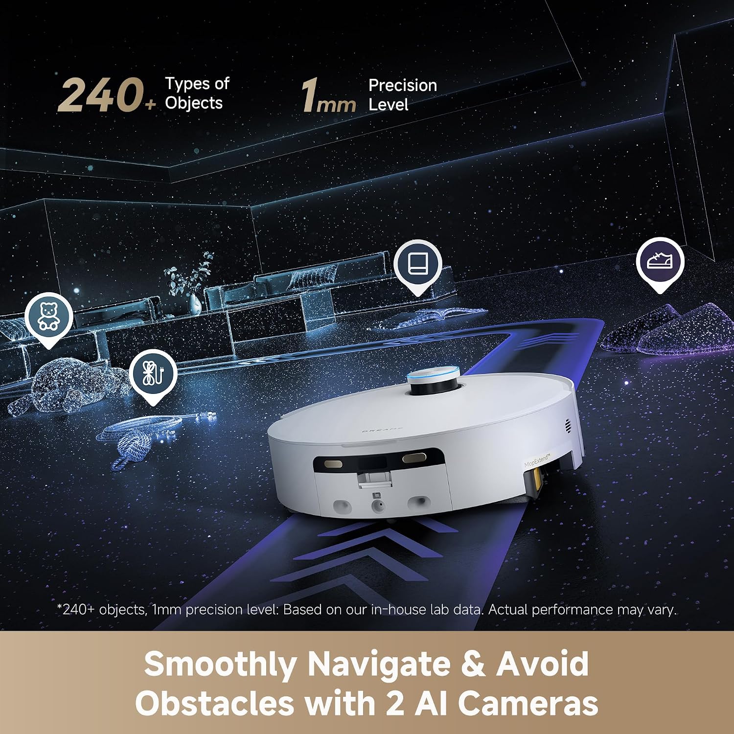 dreame Aqua10 Ultra Track Complete Robot Vacuum, TrackSync Hot Water Mop - Image 8