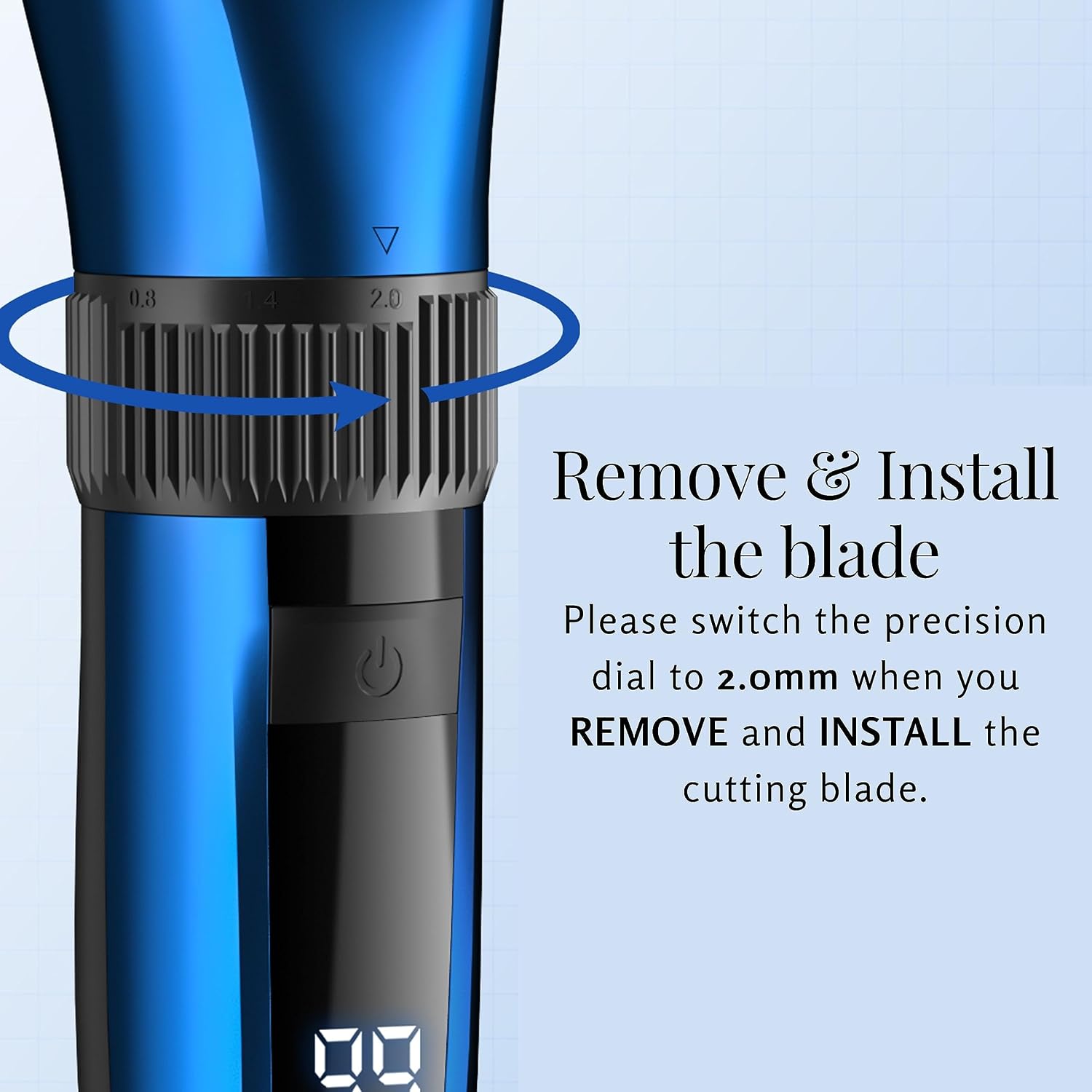 BarberBoss Cordless Self-Sharpening Beard & Hair Trimmer, Ceramic Blades, LED Display, Fast Charging, and 8 Color Comb Attachments QR-2082 - Image 3