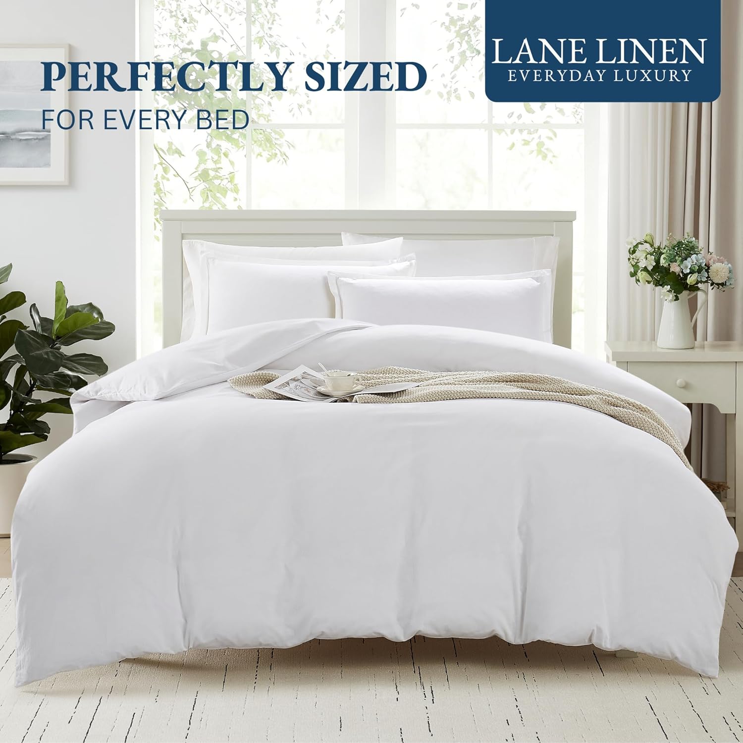King Size Duvet Cover Sets 100% Organic Cotton, GOTS Certified - White - Image 6