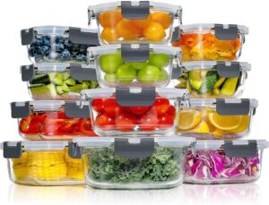YASHE Glass Containers with Lids, 1...