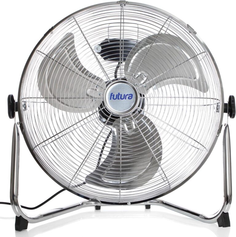 Futura 20 Inch Metal Floor Fan, 110W Industrial Fan, 3 Speeds