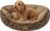 Snug Calming Donut Pet Bed – Faux Fur Leopard Print – Washable Dog Cat Bed – Small/Medium