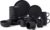 simpa 24PCS Époque Matt Black Glaze Stoneware Dinner Set: 6 Dinner Plates, 6 Side Plates, 6 Bowls & 6 Mugs. Dishwasher & Microwave Safe.