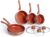 VonShef Pots and Pans Set, 8 Piece Induction Safe, Non-Stick Saucepan and Frying Pan Set, Easy Clean Copper Pots and Pans Set with Glass Lids, PFAS, PTFE, PFOA, Lead & Cadmium Free