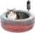 Heated Cat Bed, Round Donut Washable Deep Sleep Calming Heated Pet Beds for Indoor Cats and Small Dogs, Comfort Electric Thermal Cat Warming Bed with Adjustable Heating Pad