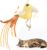 Catnip Cat Toys, Catnip Toys for Cats, Chew Kicker Bird Plush Interactive Kitten Teething Toys, Built-in Bell Elastic Mesh Feather Rotating Rope Tail, Chewing & Teeth Cleaning(Yellow Bird)