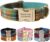 Personalised Dog Collar With Metal Buckle, Customized Pet Collars with Name Phone Number Address Engraved, Plaid