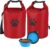 Compact Dog Travel Bag 2-Pack, 11 lb (4.98 kg) Pet Food Storage with Foldable Bowls, Leak-Proof Design for Car Trips, Camping, Day Outings (Red)