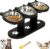 Antislip Elevated 3 Bowl Pet Feeder, Cat Bowls With Stand Tilted,Stainless Steel Raised Cat Bowl, 3-In-1 Food And Water Bowl Set for Cats, Puppy And Small Dog (Black (three bowls))