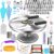 RFAQK 250 PCs Professional Cake Decorating Kit Supplies – Aluminum Alloy Cake Turntable 12″ with 48 Numbered Icing Nozzles and Piping Bags,Ebook,Cake Leveler Straight-Angled Spatula, Baking Supplies