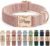 Personalised Velvet Dog Collar UK – Engraved Gold Buckle, Luxury Padded Soft Collar for Small Medium Large Dogs | Custom Name ID Tag, 18 Colours Available | Blush Pink
